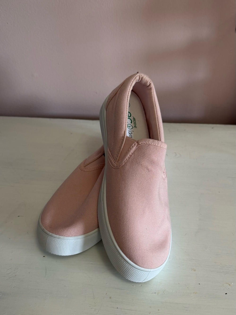 ARDENE Slip-On Canvas Sneakers Blush Pink Size 8
